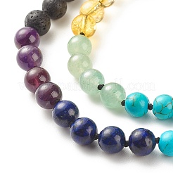 Collana di perle di mala con pietre preziose&nbsp;X-NJEW-JN03814