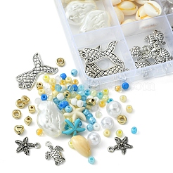 DIY Stretch-Schmuckset-Kits mit Ozean- und Strandmotiven&nbsp;DIY-FS0006-89