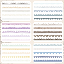 6 tasche 6 arten pet spitze muster dekorative dacals für diy scrapbooking&nbsp;AJEW-SP0002-76