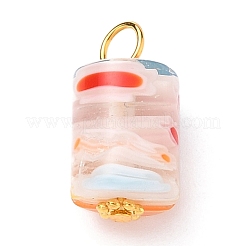 Säule handgemachte Millefiori Glas Bunte Malerei Charms&nbsp;X-PALLOY-JF00552