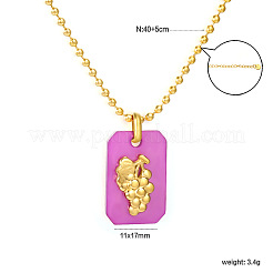 Collane con catena a sfere rettangolare in acciaio inossidabile 304 con ciondolo a forma di frutta.&nbsp;WGDAD40-01