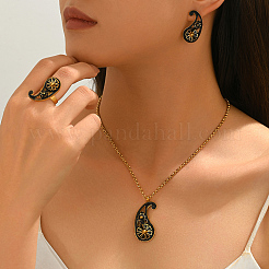 Ensembles vintage 201 en acier inoxydable émaillé à motifs cachemire : boucles d'oreilles&nbsp;ZB5227