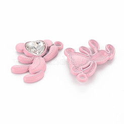 Spray lackierte Legierung Rhinestone Anhänger&nbsp;LS-PALLOY-Q433-033B-RS