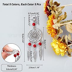 25 pieza de colgantes grandes de turquesa sintética teñida en 5 colores&nbsp;HJEW-NB0001-17