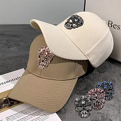 5 Stück 5-farbiger Totenkopfstoff zum Aufnähen&nbsp;DIY-FG0003-92