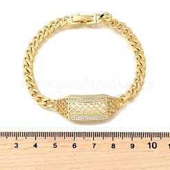 Messing Micro Pave klare Zirkonia Link Armbänder&nbsp;BJEW-F498-02B-G