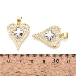Valentinstag Messing Micro Pave klare Zirkonia Anhänger&nbsp;KK-T080-35G-02