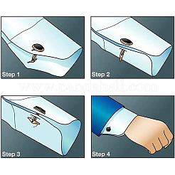 8 pièce 4 styles de boutons de manchette en acier inoxydable 304&nbsp;STAS-UN0057-33
