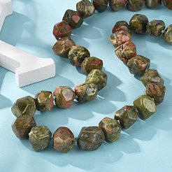 Halsketten aus natürlichen Unakit-Nuggets-Perlen für Frauen und Männer&nbsp;NJEW-K388-01U