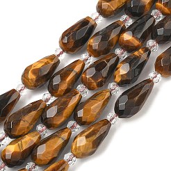 Chapelets de perles d'œil de tigre naturel&nbsp;G-G453-F05-8x16mm