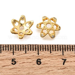 Messing Micro Pave klare Zirkonia Perlenkappen&nbsp;KK-G600-21G
