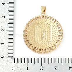 Placage de crémaillère en laiton micro pavé pendentifs en zircone cubique claire&nbsp;KK-P287-36D-G