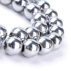 Chapelets de perles en hématite synthétique sans magnétiques&nbsp;G-S096-4mm-3