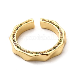 Anillos de puño de circonita cúbica micro pavé de latón chapado en cremallera&nbsp;RJEW-P084-01G