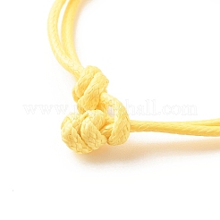 Cuore in lega con braccialetto di cordino con perline parola amore&nbsp;BJEW-JB07856