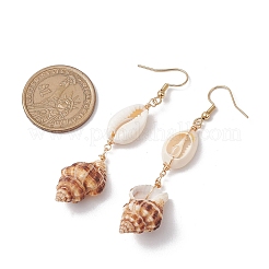 Muschelförmige Ohrhänger aus 304 Edelstahl&nbsp;EJEW-JE06265-03