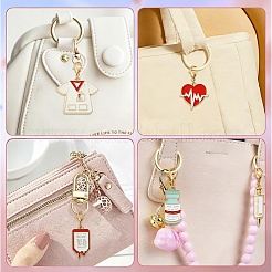 9 pendentif décoratif en alliage émaillé sur le thème médical&nbsp;HJEW-YW00567