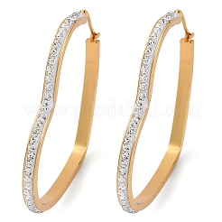 Orecchini a cerchio a forma di cuore in acciaio inossidabile 304&nbsp;EJEW-S242-01G-F