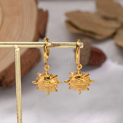 Boucles d'oreilles créoles soleil en acier inoxydable 304&nbsp;DT3255