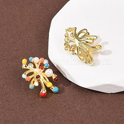 Feuerwerk Messing Micro Pave Zirkonia Ohrstecker&nbsp;EJEW-C174-03G