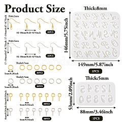 2 Stück Silikon-Anhängerformen mit Buchstaben und Zahlen im 2-Stil&nbsp;DIY-TA0005-69