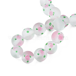 Chapelets de perles vernissées mates manuelles&nbsp;LAMP-N021-39C