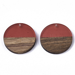 Colgantes de resina transparente y madera de nogal&nbsp;RESI-S358-02B-H50