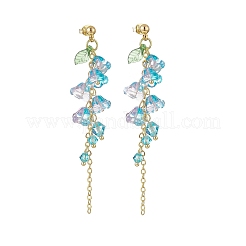 Pendientes colgantes de flores de gloria de la mañana de cristal austriaco de imitación de 4 colores&nbsp;EJEW-TA00197