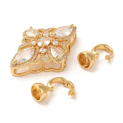 Fermoirs repliables en laiton micro pave zircone cubique transparente&nbsp;KK-A227-03G