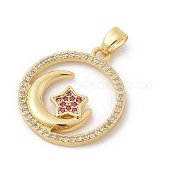 Pendentifs avec zircon cubiques à micro-pavés en laiton&nbsp;ZIRC-I069-02G-02