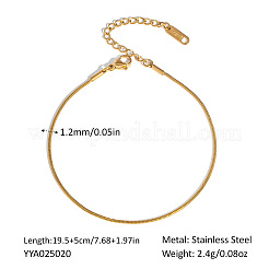 Tobilleras de cadena de serpiente redonda de acero inoxidable de estilo europeo para mujer&nbsp;PL9506-1