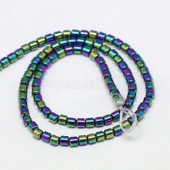 Electroplate non magnetici ematite sintetico fili di perline&nbsp;G-J163-3x3mm-07