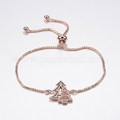 Verstellbare messing micro pave zirkonia bolo armbänder&nbsp;BJEW-F302-26