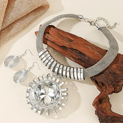Ensemble de bijoux tournesol en aluminium&nbsp;WG15403-01