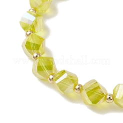 2 bracciale elastico con perline di vetro trasparenti placcate galvanicamente per uomo e donna&nbsp;BJEW-JB12237