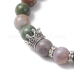 Bracelets extensibles en perles d'agate indienne naturelle pour femmes et hommes&nbsp;BJEW-JB12690