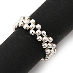 2 anello per le dita con perline rotonde in ottone&nbsp;RJEW-JR00909