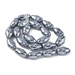 Brins de perles d'imitation en verre opaque électrolytique&nbsp;EGLA-D302-01B