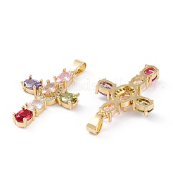 Pendentifs avec zircon cubiques à micro-pavés en laiton&nbsp;ZIRC-M116-04G