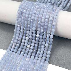 Chapelets de perles en agate avec dentelle bleue naturelle&nbsp;G-E411-12-3mm-01