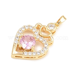 Colgantes de circonita cúbica micro pavé de latón de san valentín&nbsp;KK-T086-01F
