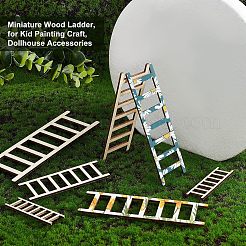 60 échelle miniature en bois brut de style 4 pièces&nbsp;FIND-FH0004-96