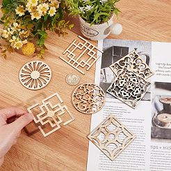 14 sculpture murale en bois découpée au laser de 7 styles&nbsp;WOOD-GF0001-76