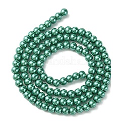 Fili di perle rotonde di perle di vetro tinto ecologico&nbsp;HY-A002-4mm-RB118