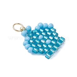 Colgantes de corona con cuentas de semillas de vidrio&nbsp;PALLOY-MZ00980-06