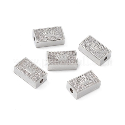 Messing Micro Pave klare Zirkonia Perlen&nbsp;KK-E068-VB461