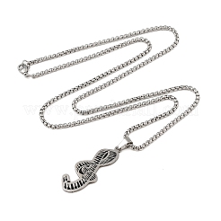 Colliers à chaîne avec pendentif en forme de note de musique en acier inoxydable émaillé 201&nbsp;NJEW-M076-01P-01