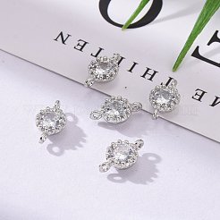 Micro fiore ottone spianare link zirconi&nbsp;X-ZIRC-L054-09P-NR