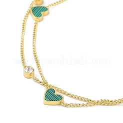 Braccialetti a doppio strato in acciaio inossidabile 304 placcato ionico (ip) per donna&nbsp;BJEW-K254-18G-03