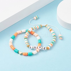 Set di bracciali fatti a mano con perline in argilla polimerica&nbsp;BJEW-TA00043-01
